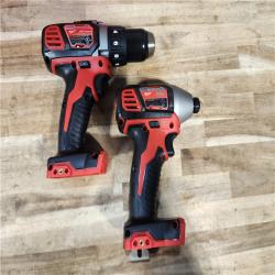 HOUSTON LOCATION - AS-IS Milwaukee 18V Lithium-Ion Cordless Drill Driver/Impact Driver Combo Kit
