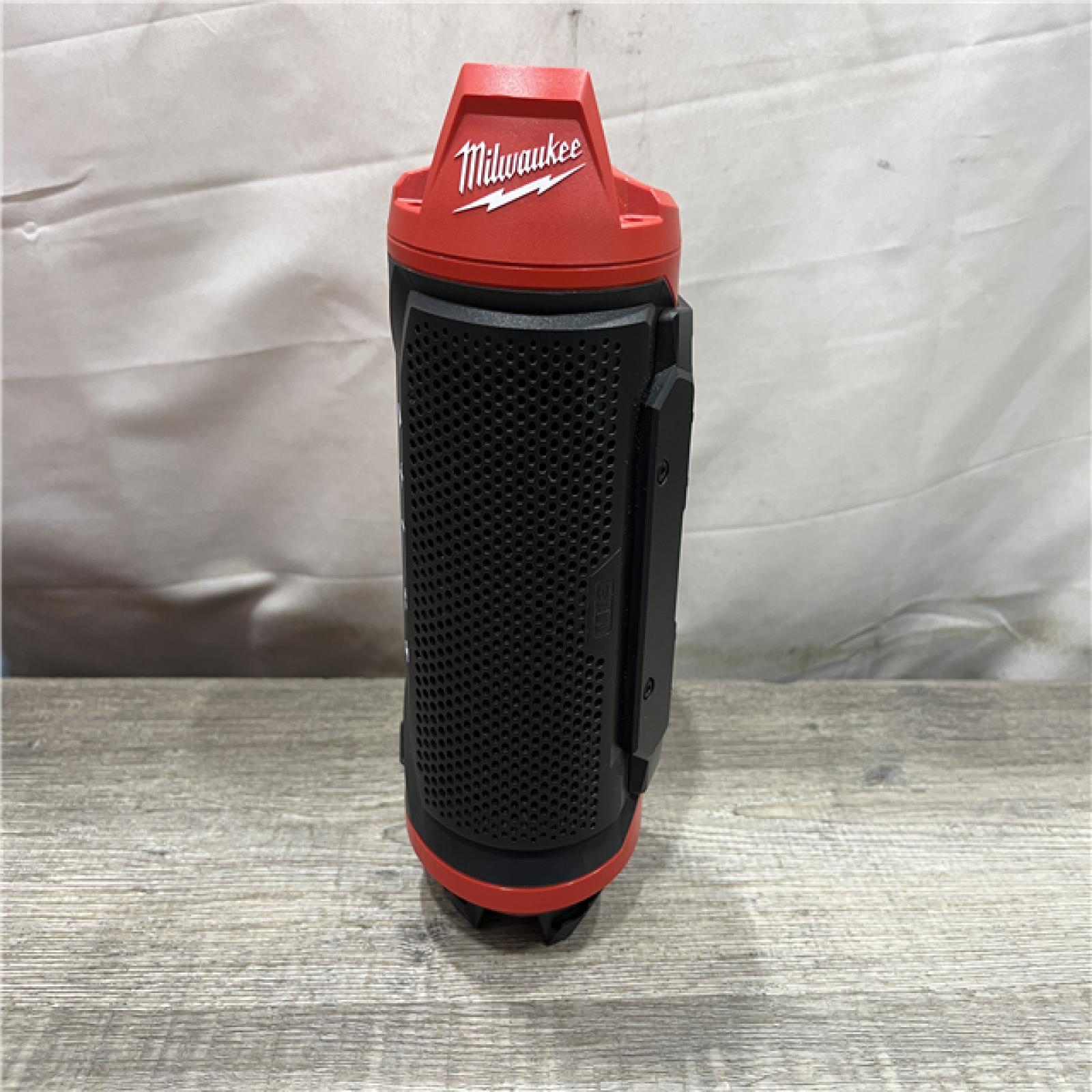 AS-IS Milwaukee 12-Volt Lithium-Ion Cordless Bluetooth Jobsite Speaker with PACKOUT Compatibility