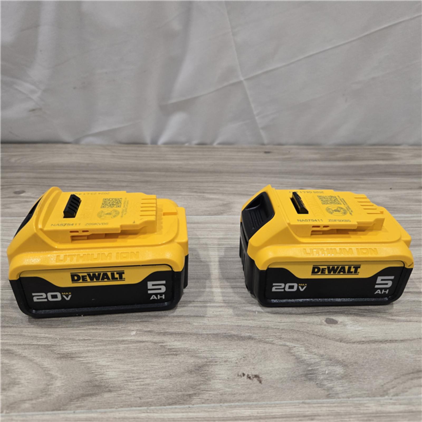 AS-IS DEWALT 20V MAX XR Premium Lithium-Ion 5.0Ah Battery Pack (2 Pack)