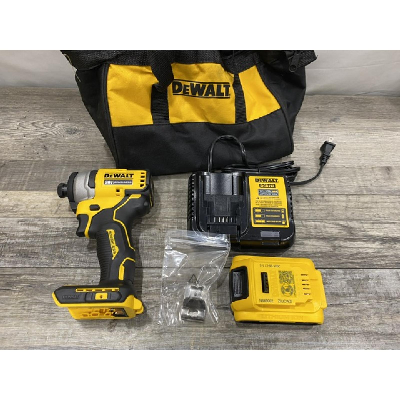 AS-IS DEWALT Atomic 20V Max Lithium-Ion Brushless Cordless Compact 1/4 in. Impact Driver Kit