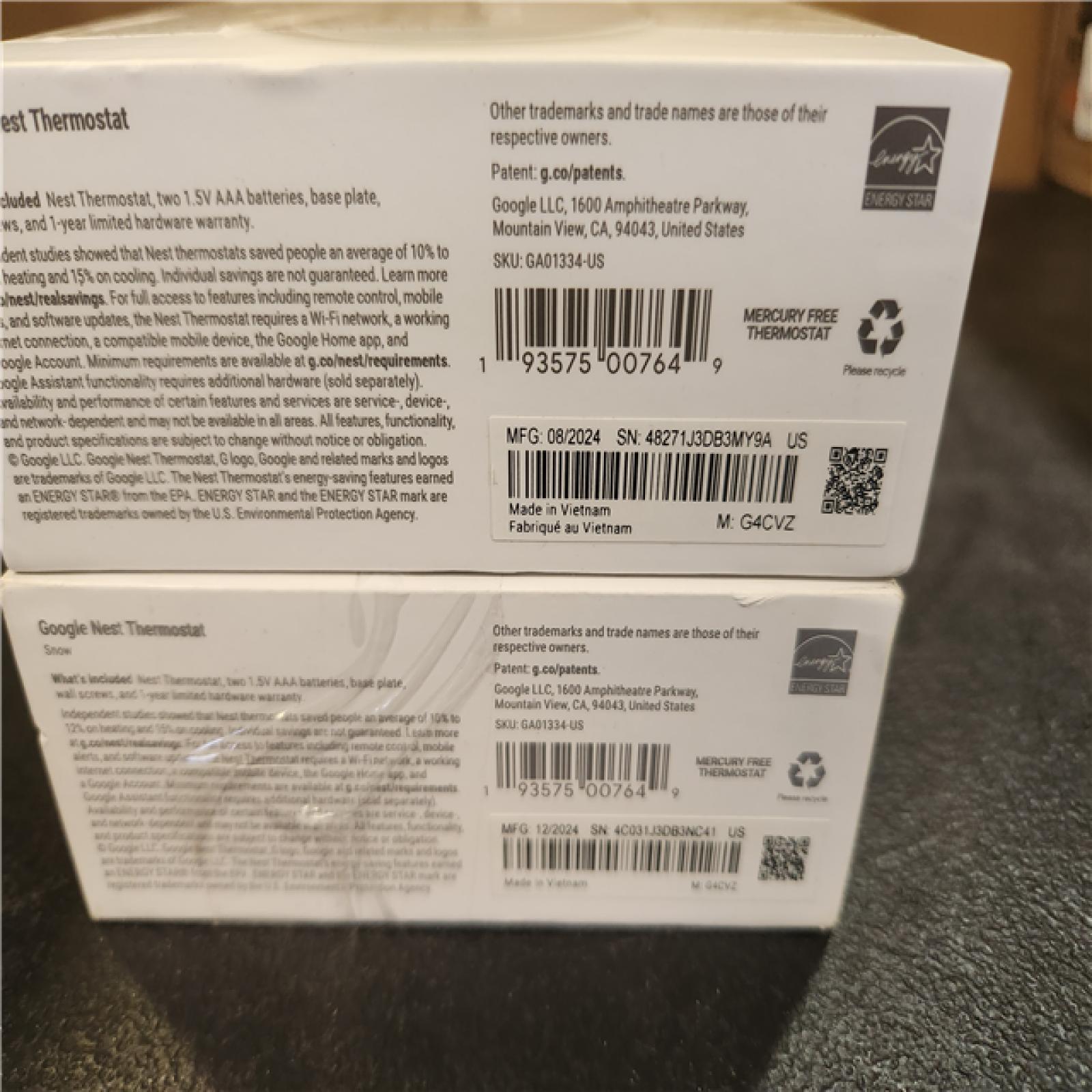 Phoenix AS-IS Google Nest Thermostat - Smart Programmable Wi-Fi Thermostat - (2-Pack)