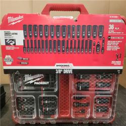 Phoenix NEW Milwaukee SHOCKWAVE Impact-Duty 3/8 in. Drive Metric and SAE Deep Well Impact PACKOUT Socket Set (36-Piece) (SEALED)