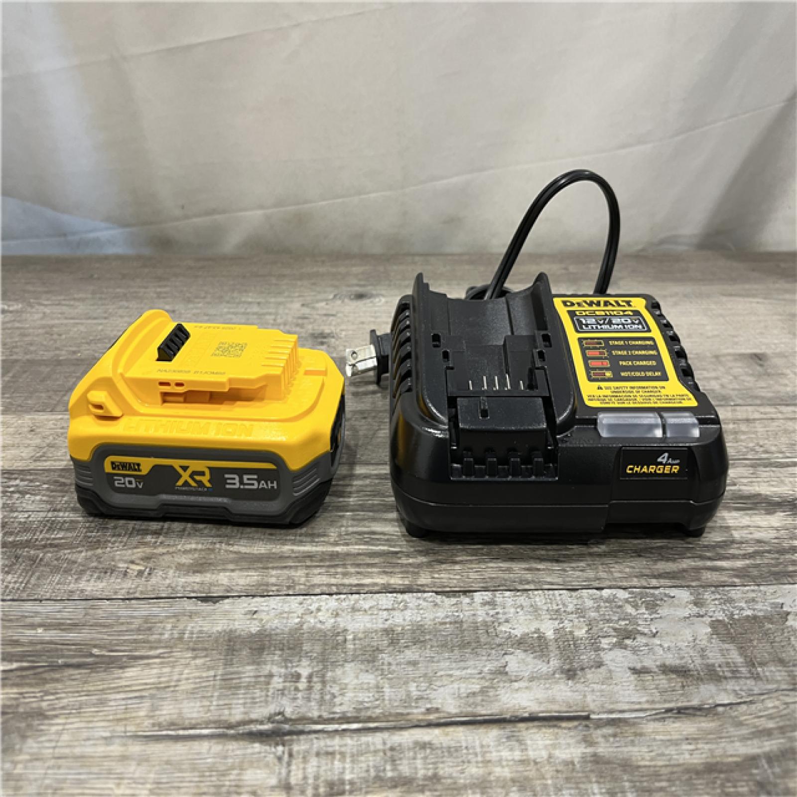 AS-IS DEWALT 20V MAX XR POWERSTACK Lithium-Ion Battery Starter Kit with 3.5Ah Battery and Charger