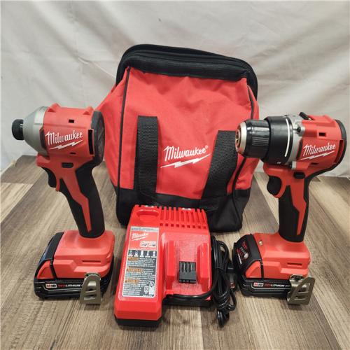 AS-IS- Milwaukee M18 Compact Brushless 2-Tool Combo Kit