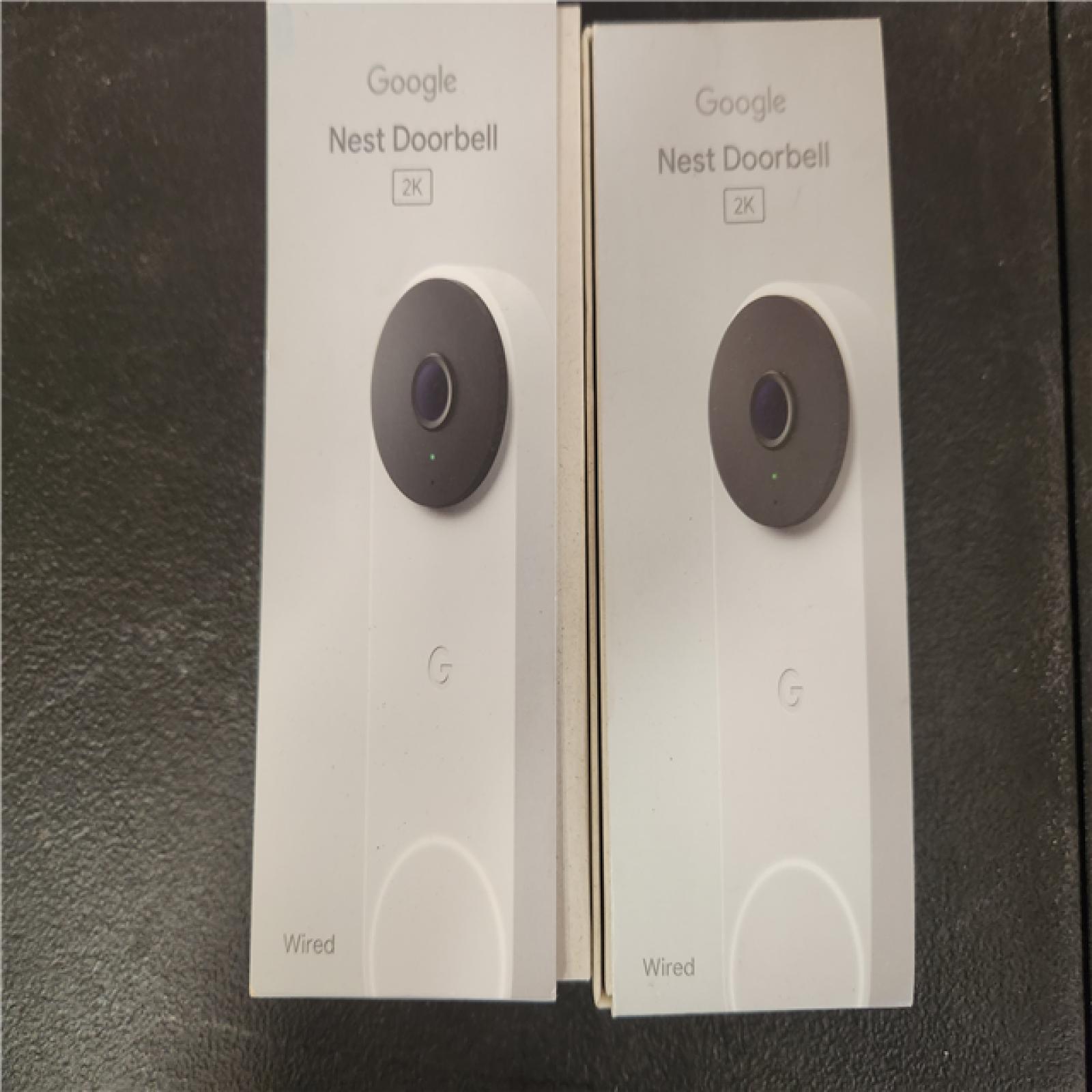 Phoenix AS-IS Google Nest Doorbell (Wired  3rd Gen) - Smart Wi-Fi Video Doorbell Camera (2-Pack)