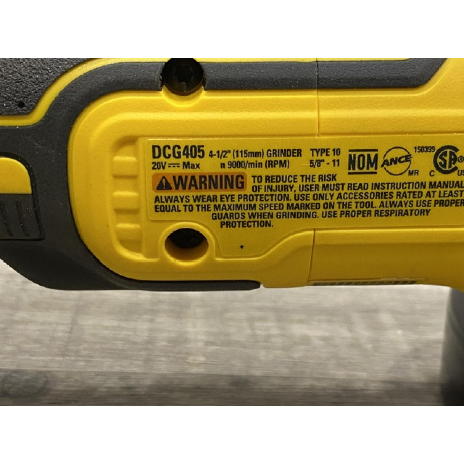 AS-IS DEWALT 20V MAX XR Cordless Brushless 4.5 in. Slide Switch Small Angle Grinder with Kickback Brake (Tool Only)