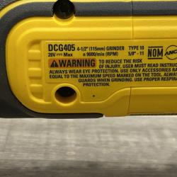 AS-IS DEWALT 20V MAX XR Cordless Brushless 4.5 in. Slide Switch Small Angle Grinder with Kickback Brake (Tool Only)