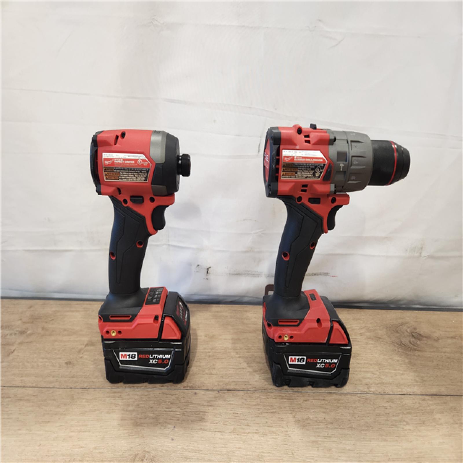 AS-IS- Milwaukee  FUEL 18V Lithium-Ion Brushless Cordless Hammer Drill and Impact Driver Combo Kit