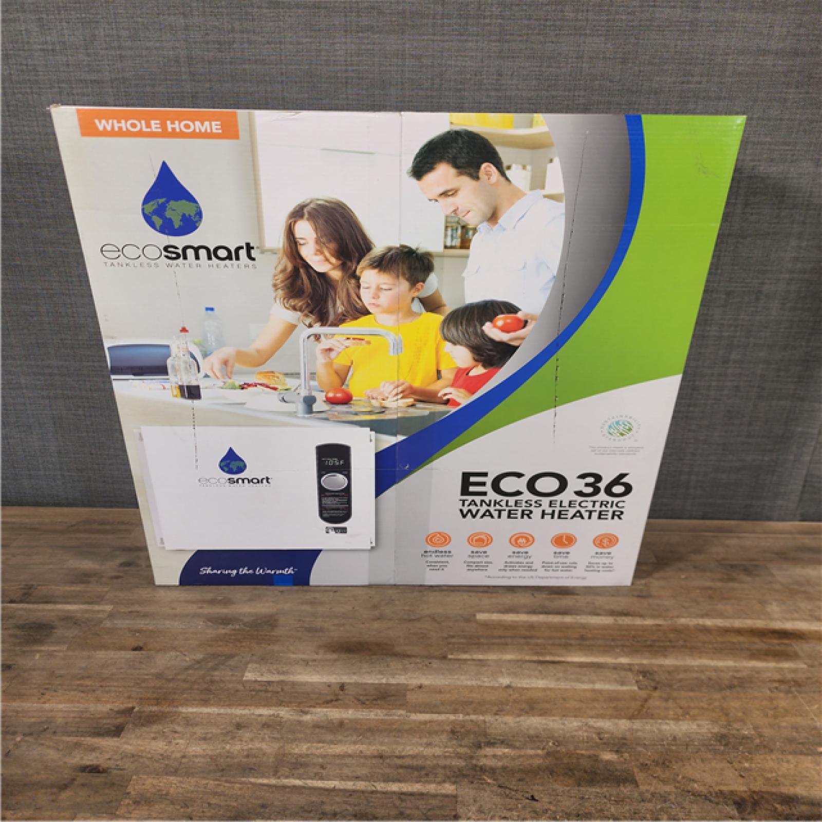 HOUSTON LOCATION - AS-IS (NEW) ECOSMART ECO36 TANKLESS ELECTRIC WATER HEATER