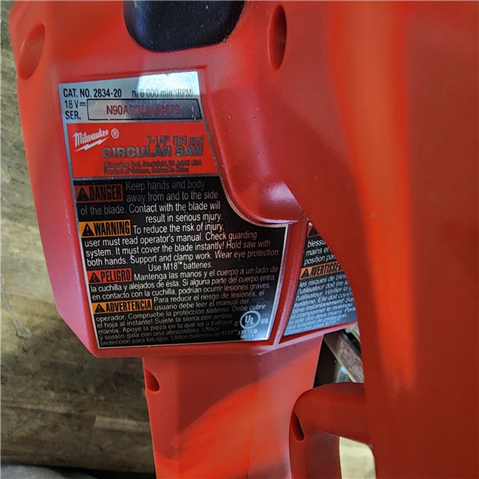 HOUSTON LOCATION - AS-IS Milwaukee Tools M18 FUEL 7-1/4 Circular Saw (Tool Only) 2834-20