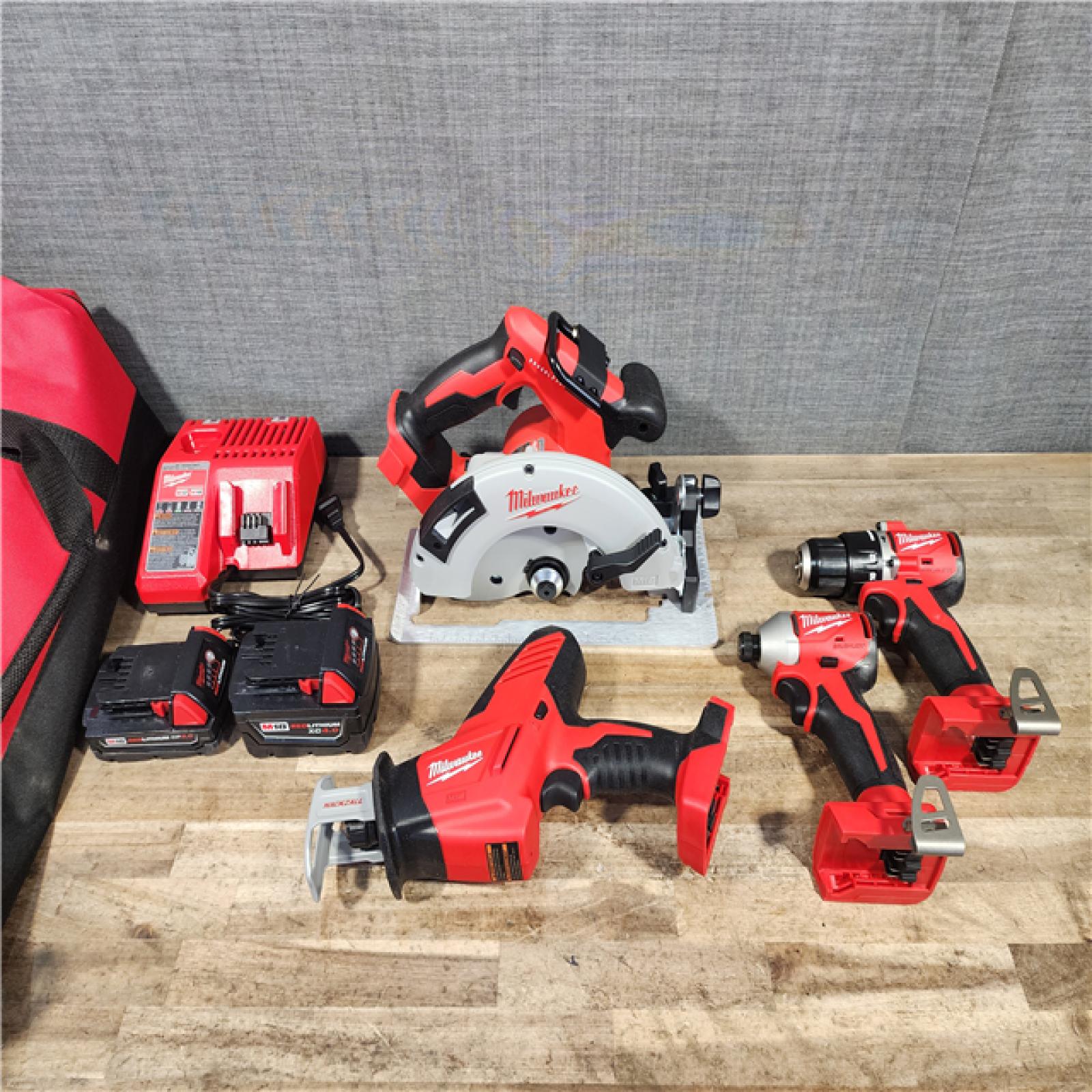 HOUSTON LOCATION - AS-IS Milwaukee M18 Cordless Brushless 4 Tool Combo Kit
