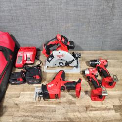 HOUSTON LOCATION - AS-IS Milwaukee M18 Cordless Brushless 4 Tool Combo Kit