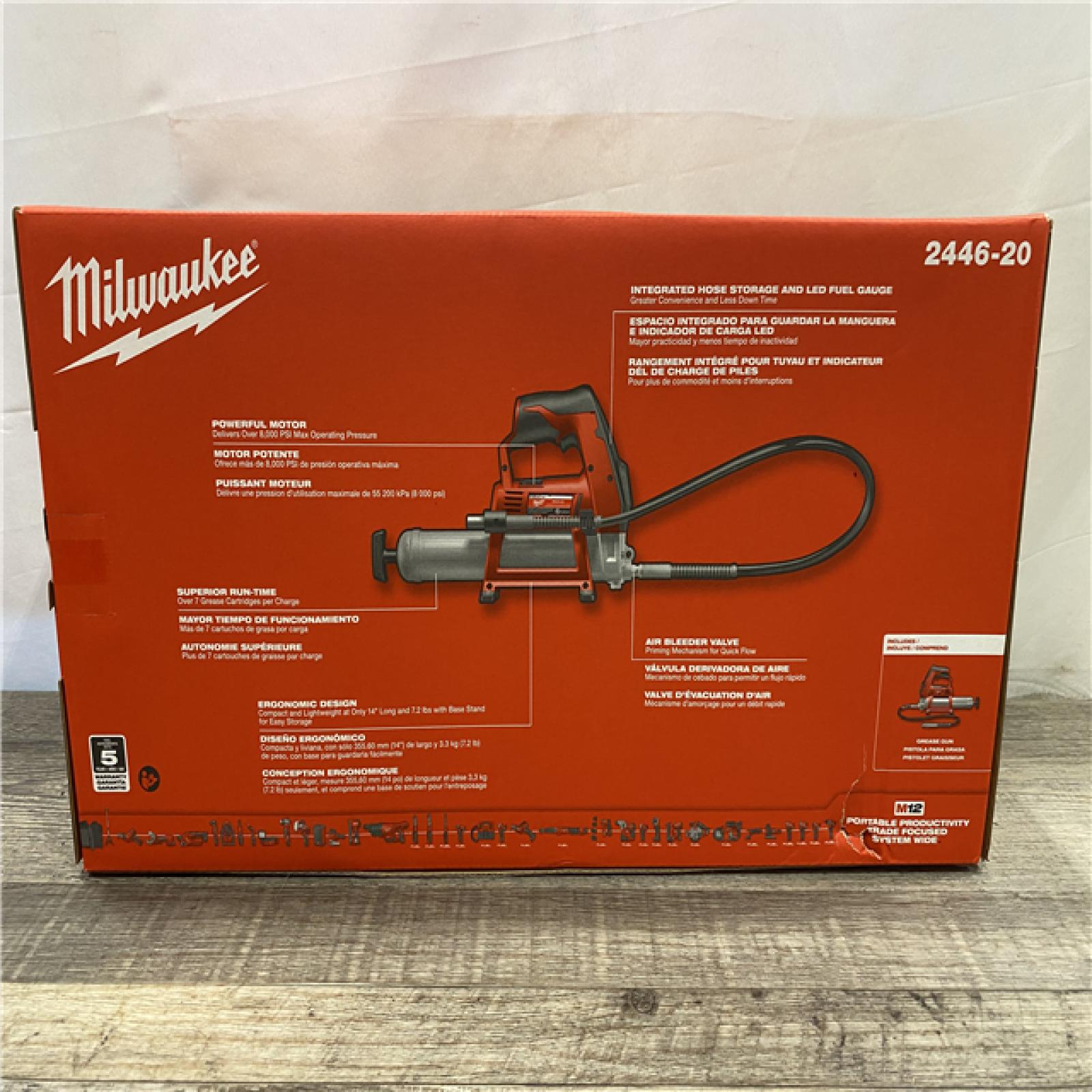 NEW - Milwaukee 12V Lithium-Ion Cordless Grease Gun (Tool-Only)