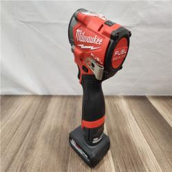 AS-IS- Milwaukee M12 FUEL 12V Li-Ion Brushless Cordless Stubby 3/8 in. Impact Wrench Kit W/(1) 5.0 Ah High Output Battery