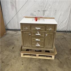 Houston Location - AS-IS home improvement pallet MELPARK 48 ANTIQUE OAK VANITY