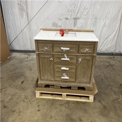 Houston Location - AS-IS home improvement pallet MELPARK 48 ANTIQUE OAK VANITY