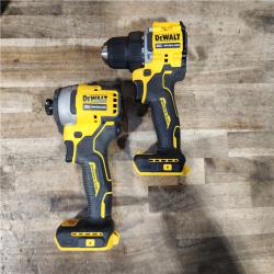 HOUSTON LOCATION - AS-IS Dewalt DCK225D2 20V MAX ATOMIC Brushless Compact Lithium-Ion 1/2 in. Cordless Drill Driver and 1/4 in. Impact Driver Combo Kit with 2 Batteries 2 Ah