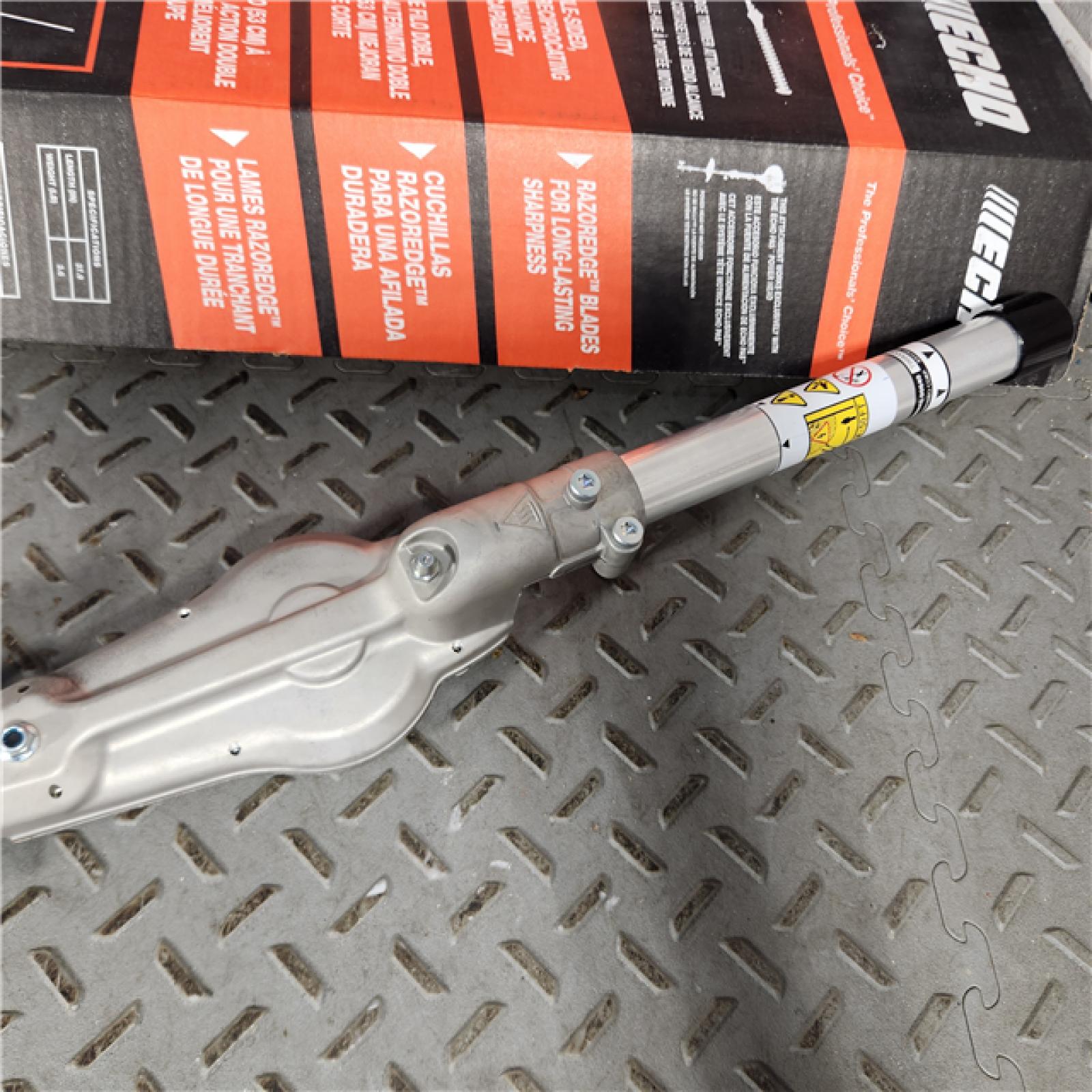 Houston Location - AS-IS ECHO 21 in. Mid-Reach Hedge Trimmer Attachment for Gas or Battery Pro Attachment Series (QUANTY 5) - Appears IN NEW Condition
