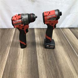 AS-IS Milwaukee FUEL 12-Volt Lithium-Ion Brushless Cordless Hammer Drill and Impact Driver Combo Kit