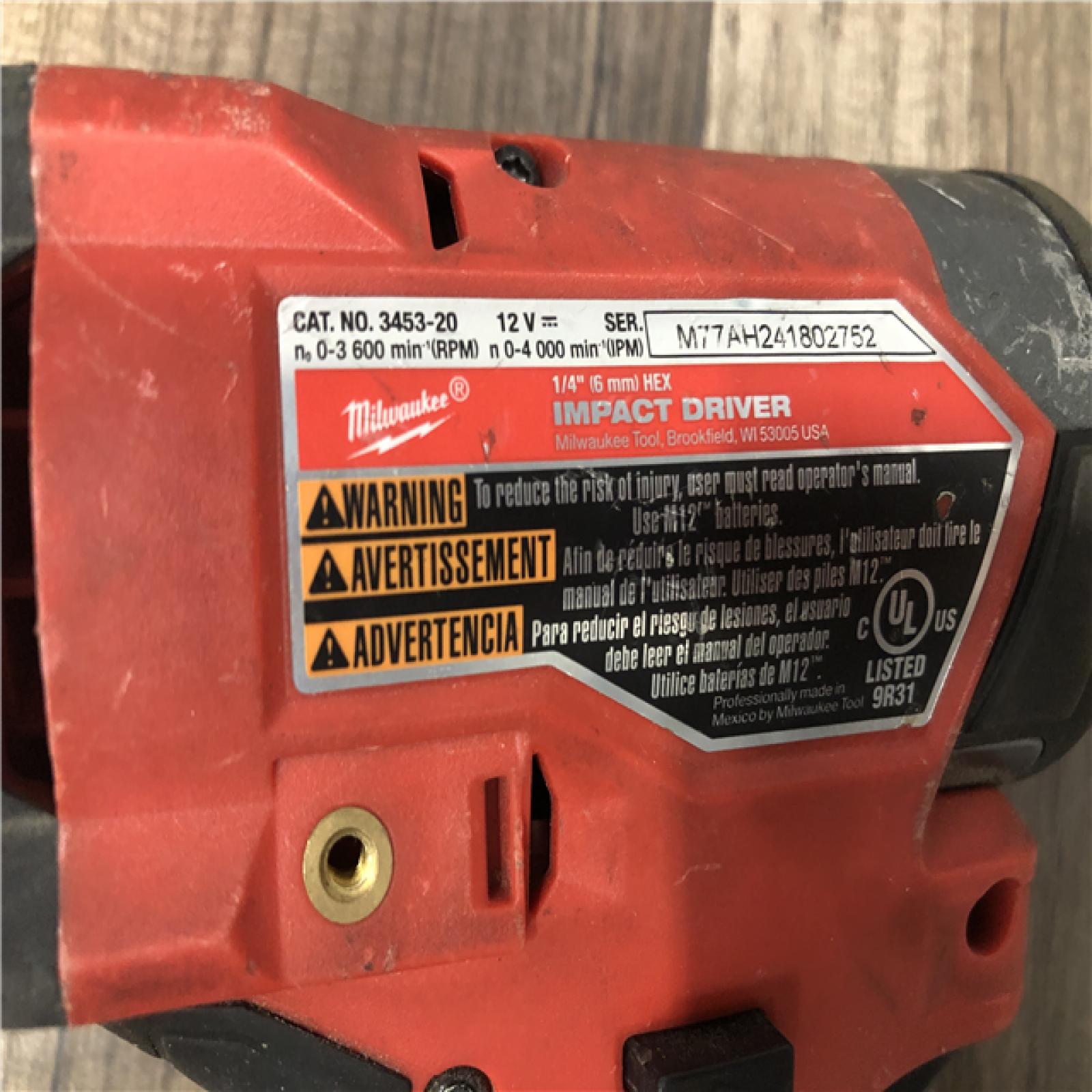 AS-IS Milwaukee  FUEL 12V Lithium-Ion Brushless Cordless 1/4 in. Hex Impact Driver (Tool-Only)