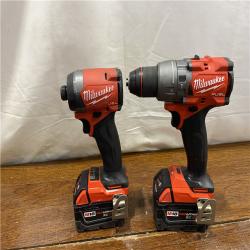 AS-IS MILWAUKEE M18 FUEL 18V Lithium-Ion Brushless Cordless Hammer Drill and Impact Driver Combo Kit (2-Tool) with 2 Batteries