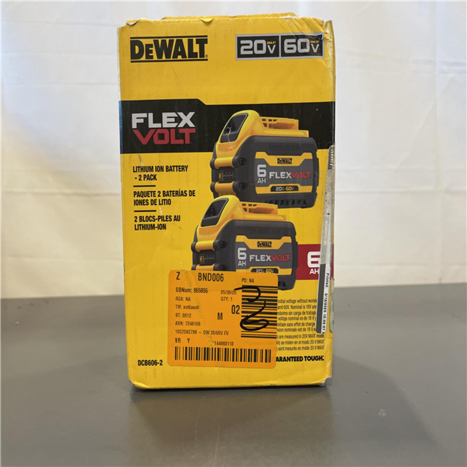 New! - DEWALT FLEXVOLT 20-Volt/60-Volt MAX Lithium-Ion 6.0Ah Battery Pack (2-Pack)