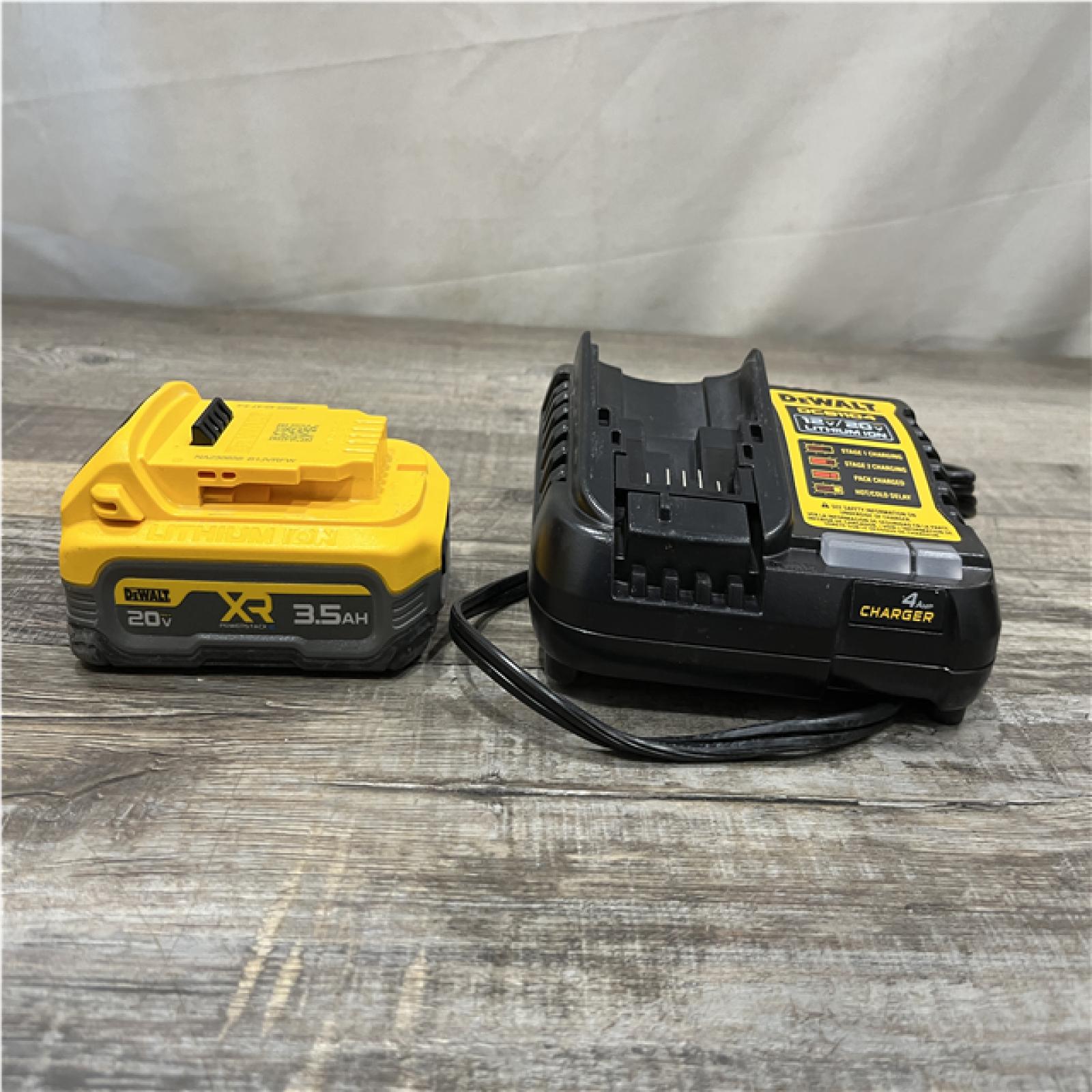AS-IS DEWALT 20V MAX XR POWERSTACK Lithium-Ion Battery Starter Kit with 3.5Ah Battery and Charger