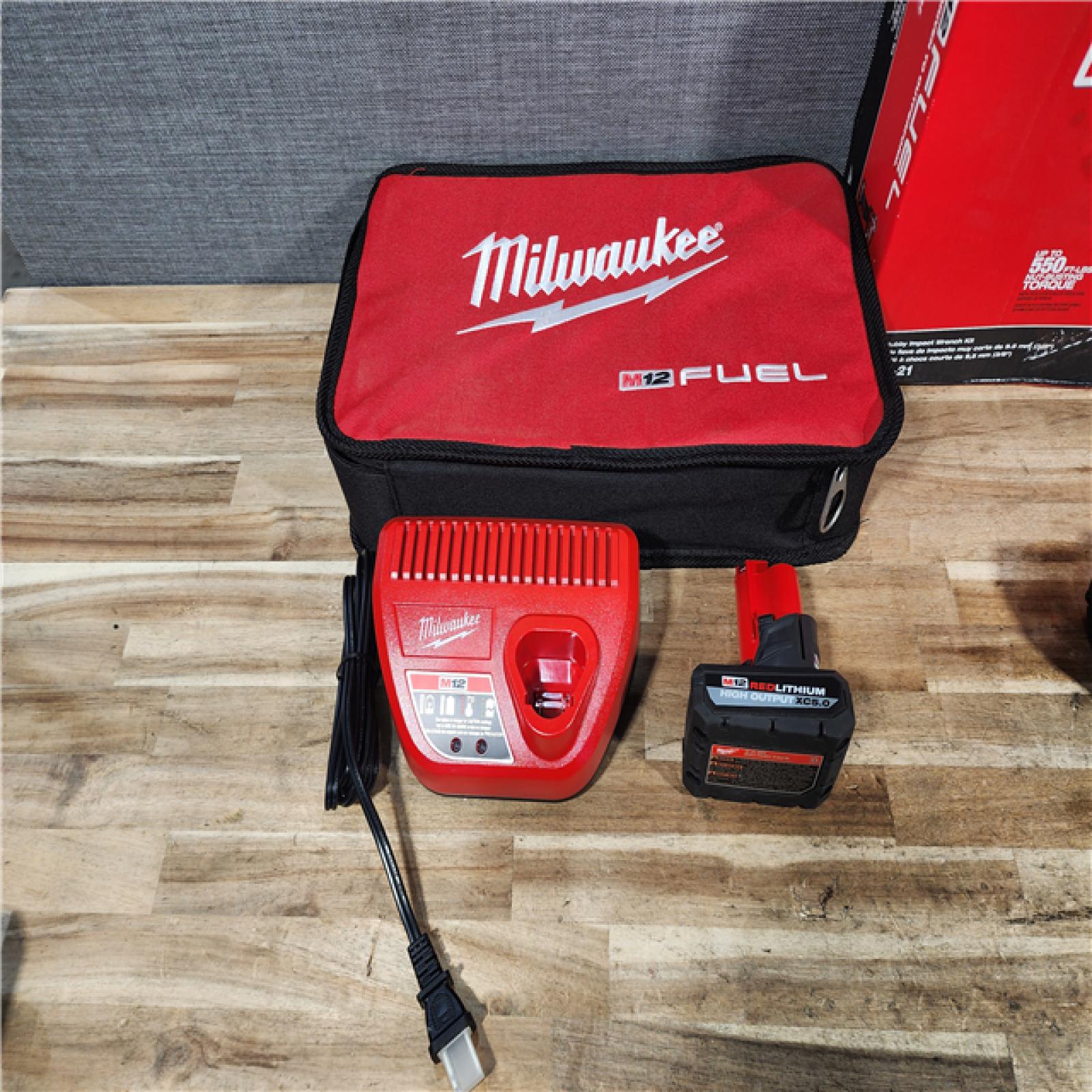 HOUSTON LOCATION - AS-IS Milwaukee FUEL 12V Li-Ion Brushless Cordless Stubby 3/8 in. Impact Wrench Kit