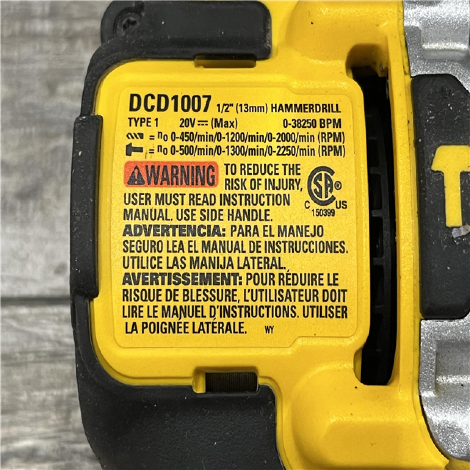 AS-IS DEWALT 20V XR Lithium-Ion Cordless Hammer Drill Kit
