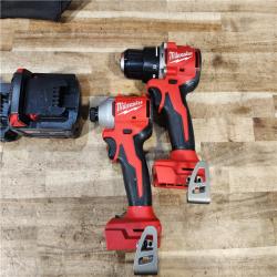 HOUSTON LOCATION - AS - IS Milwaukee 2 Tool Combo Kit W/ (2) Battery & Charger