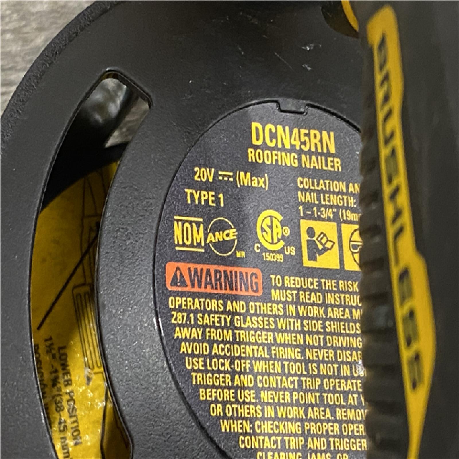 AS-IS DEWALT 20V MAX 15-Degree Electric Cordless Roofing Nailer (Tool Only)