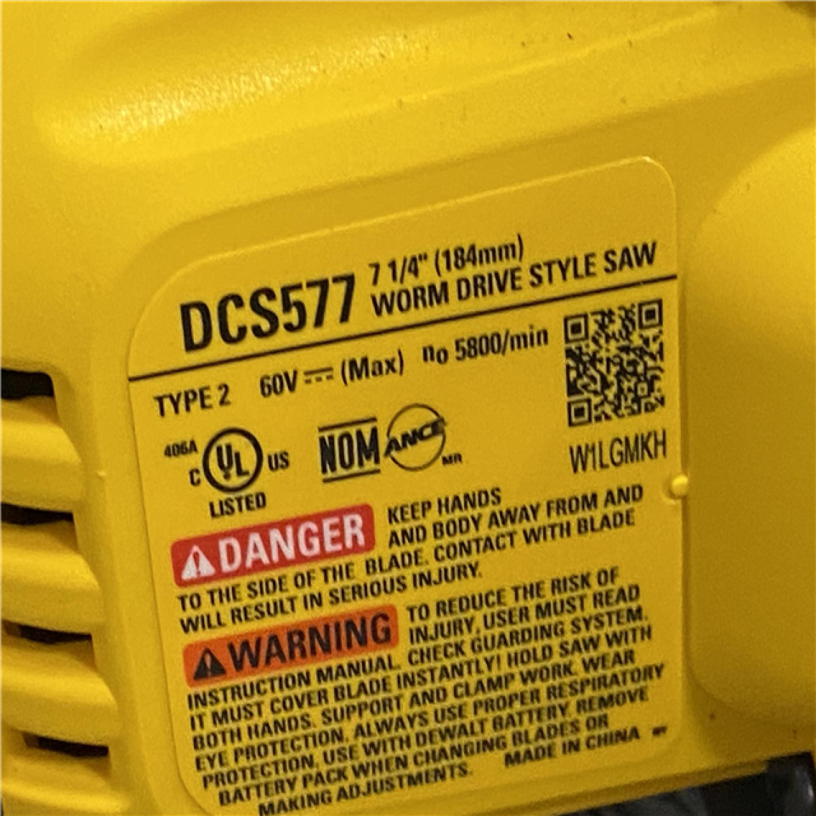 AS-IS DEWALT FLEXVOLT 60V MAX Cordless Brushless 7-1/4 in. Wormdrive Style Circular Saw (Tool Only)