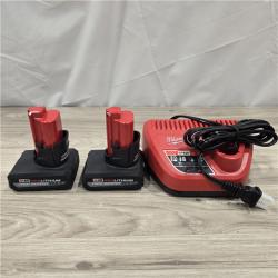 AS-IS Milwaukee M12 12V Lithium-Ion XC High Output 5.0 Ah Battery Pack (2-Pack) Starter Kit