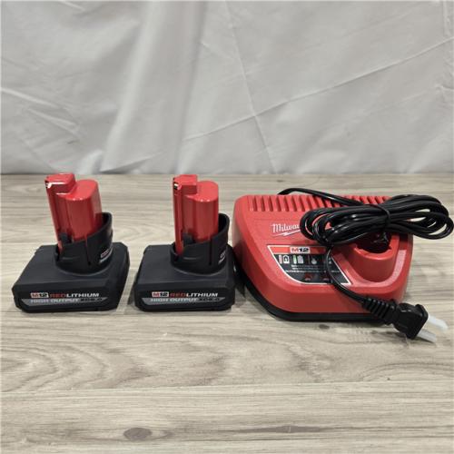 AS-IS Milwaukee M12 12V Lithium-Ion XC High Output 5.0 Ah Battery Pack (2-Pack) Starter Kit