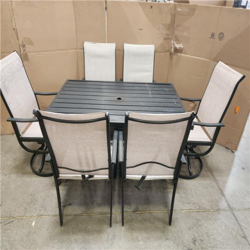 Phoenix AS-IS Beige 7-Piece Outdoor Patio Table Set