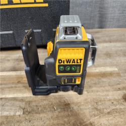 HOUSTON LOCATION - AS-IS DEWALT 12V MAX Lithium-Ion 100 ft. Green Self-Leveling 3-Beam 360 Degree Laser Level with 2.0Ah Battery  Charger and Case