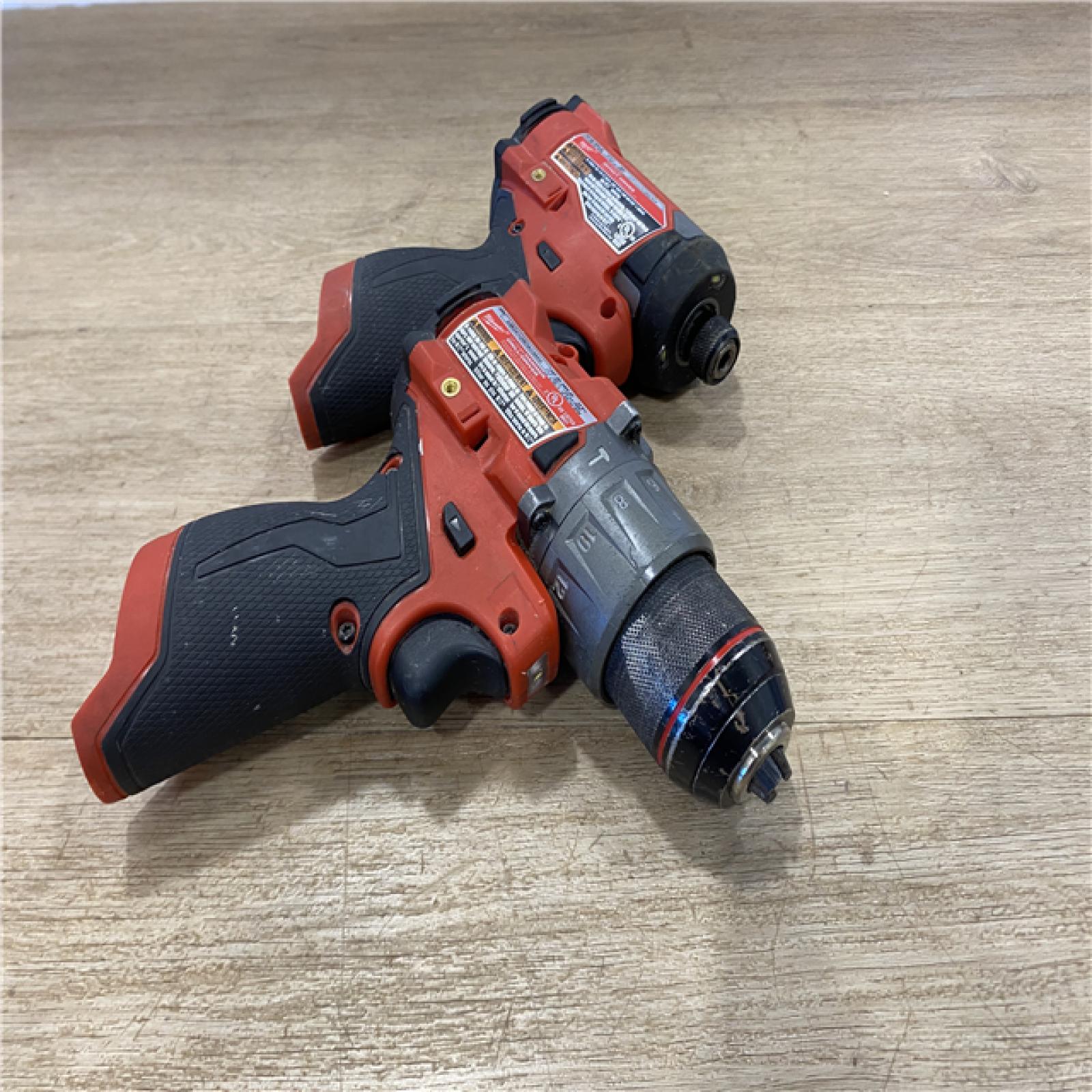 AS-IS Milwaukee FUEL 12-Volt Lithium-Ion Brushless Cordless Hammer Drill and Impact Driver Combo Kit