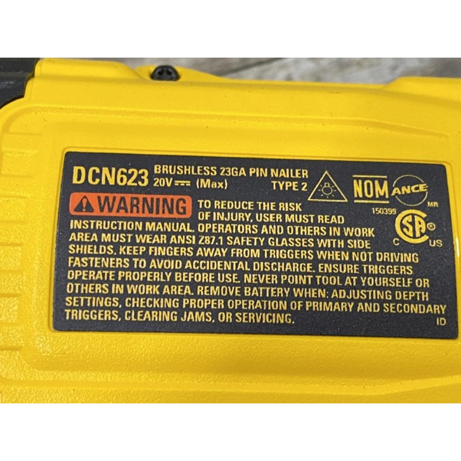 AS-IS DEWALT ATOMIC 20V MAX Lithium Ion Cordless 23 Gauge Pin Nailer (Tool Only)