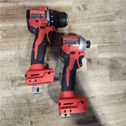 HOUSTON LOCATION - AS-IS Milwaukee M18 18V Lithium-Ion Brushless Cordless Compact Drill/Impact Combo Kit (2-Tool) W/(2) 2.0 Ah Batteries  Charger & Bag
