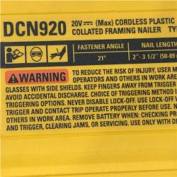 AS-IS DEWALT 20-Volt 21° Cordless Framing Nailer (Tool-Only)