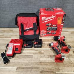 HOUSTON LOCATION - AS-IS Milwaukee 18-Volt Lithium-Ion Brushless Cordless Compact Hammer Drill/Impact Combo Kit