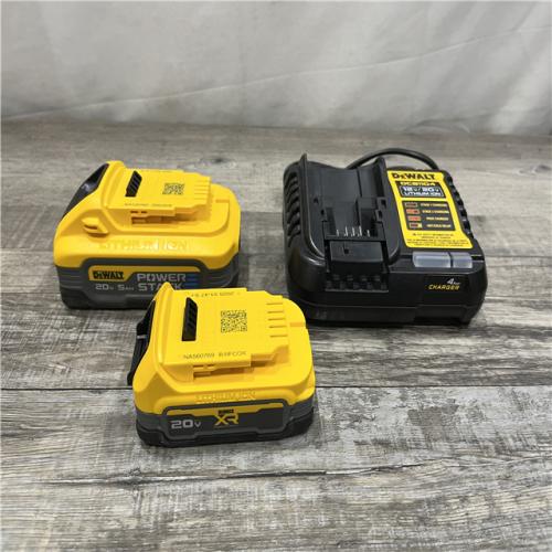 AS-IS DEWALT 20V MAX XR POWERSTACK Lithium-Ion Battery Starter Kit with 5.0Ah and 1.7Ah Batteries and Charger