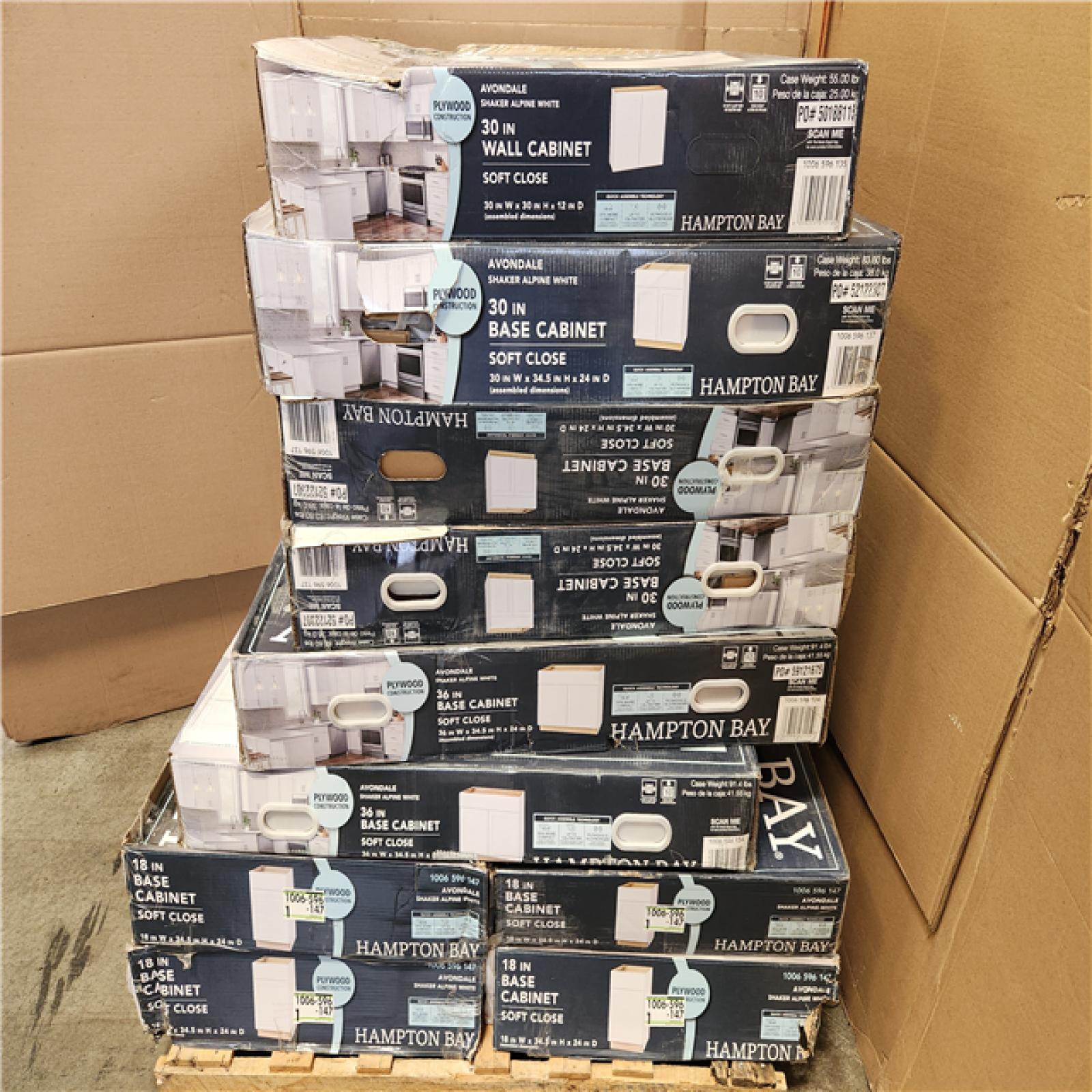 Phoenix Location AS-IS Hampton Bay Cabinet Pallet (10-Cases)