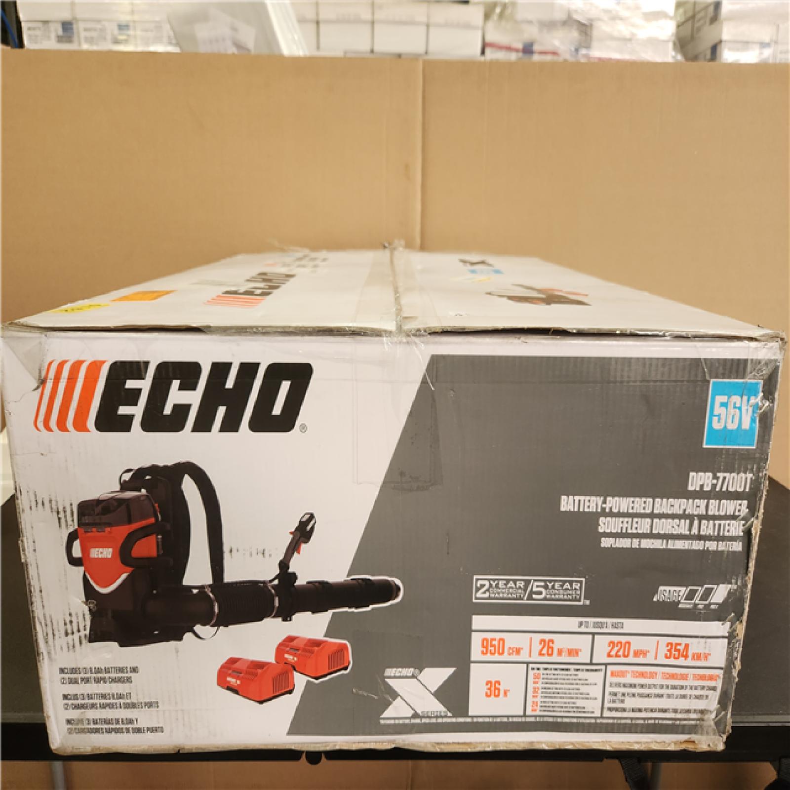 Phoenix NEW  ECHO 56V X Series 225 MPH 950 CFM Cordless Battery Powered Backpack Blower w/ (3) 8.0Ah Batteries and (2) Dual Port Chargers