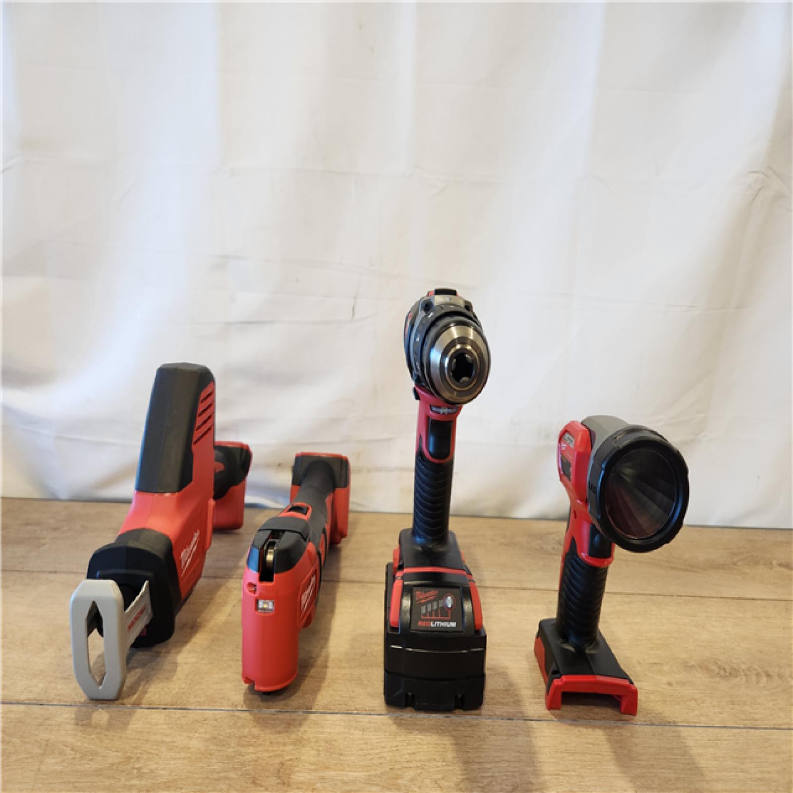 AS-IS- M18 18V Lithium-Ion Cordless Combo Kit (5-Tool) with (2) Batteries  Charger and Tool Bag