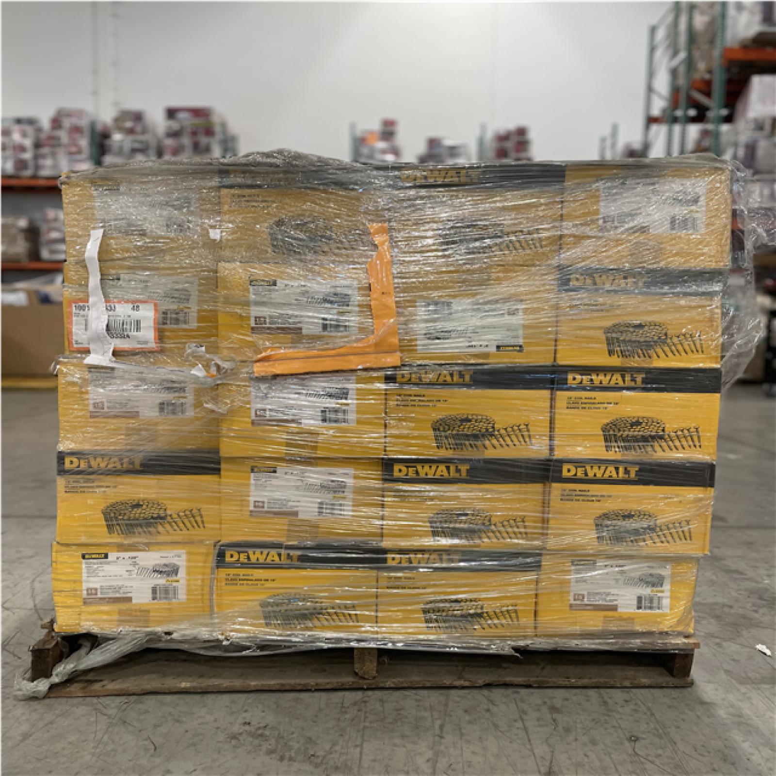DALLAS LOCATION- AS-IS HOME DEWALT 3 in. x 0.120 in. Metal Coil Nails (2700 per Box) (54 BOXES)