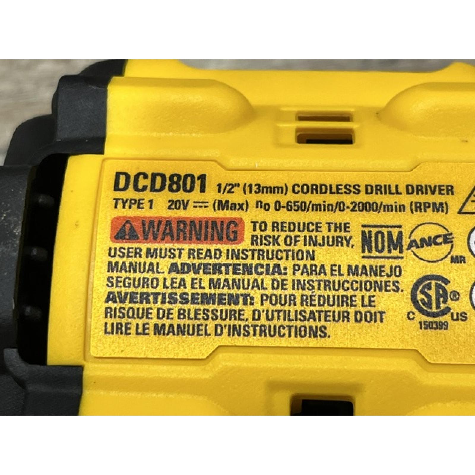 AS-IS DEWALT 20V XR Lithium-Ion Cordless Brushless 1/2 in. Drill/Driver Kit