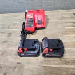 HOUSTON LOCATION - AS-IS MILWAUKEE 4 TOOL COMBO KIT W/ (2) BATTERY & CHARGER