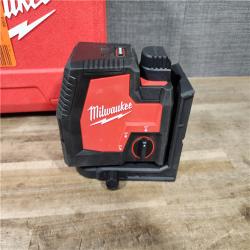 HOUSTON LOCATION - AS-IS MILWAUKEE 100 Ft. REDLITHIUM Lithium-Ion USB Green Rechargeable Cross Line Laser Level with Charger