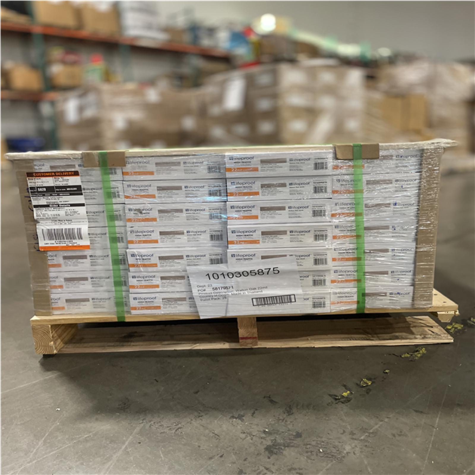DALLAS LOCATION- Lifeproof Walton Oak 22 MIL x 7.1 in. W x 48 in. L Click Lock Waterproof Luxury Vinyl Plank Flooring (18.7 sqft/Case)PALLET-(28 CASES)